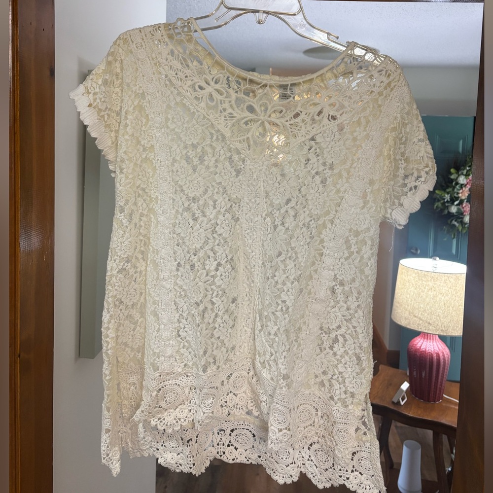 Miss Me Cream Lace Blouse